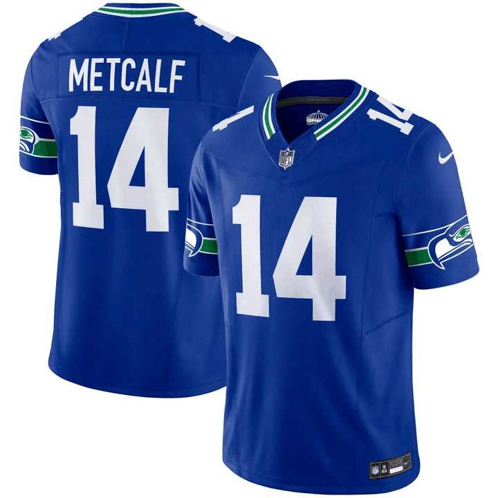 Men%27s Seattle Seahawks #14 D.K. Metcalf Royal 2023 F.U.S.E. Vapor Limited Throwback Stitched Jersey->seattle seahawks->NFL Jersey